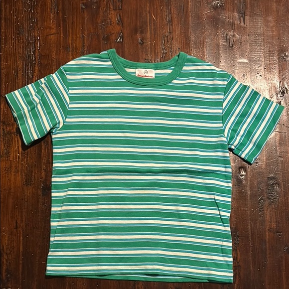 HANNA ANDERSSON BOYS TOP GREEN WHITE SHIRT TOPS SUMMER FALL CASUAL SIZE 6 7 120 - Picture 1 of 3